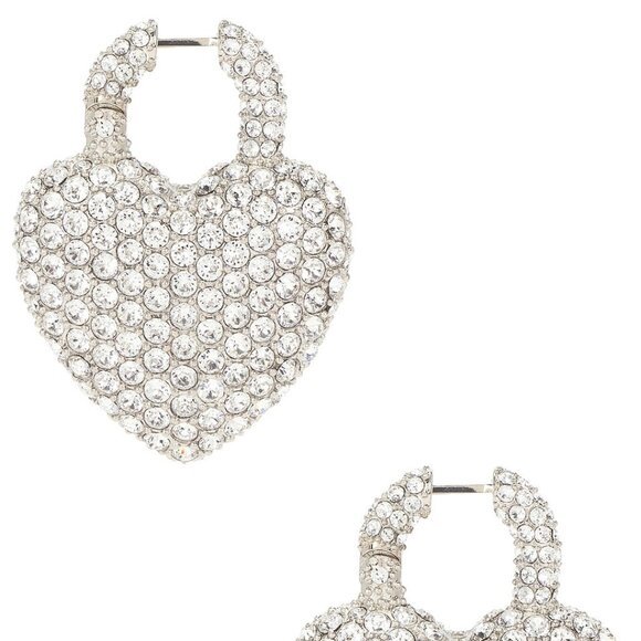 Balenciaga Minnie XL Earrings in Shiny Silver & Crystal - Picture 1 of 11